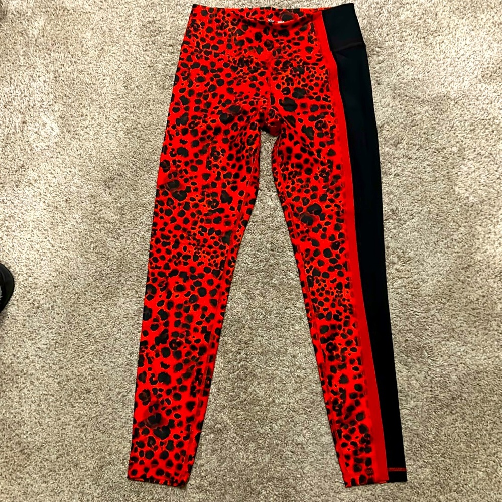 COPY - Betsy Johnson red leopard print leggings